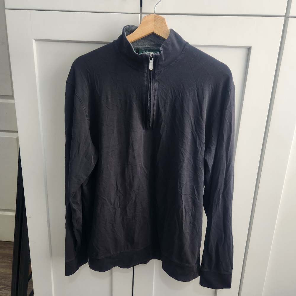 Bobby Jones Black 1/4 Zip Pima Cotton Pullover Large